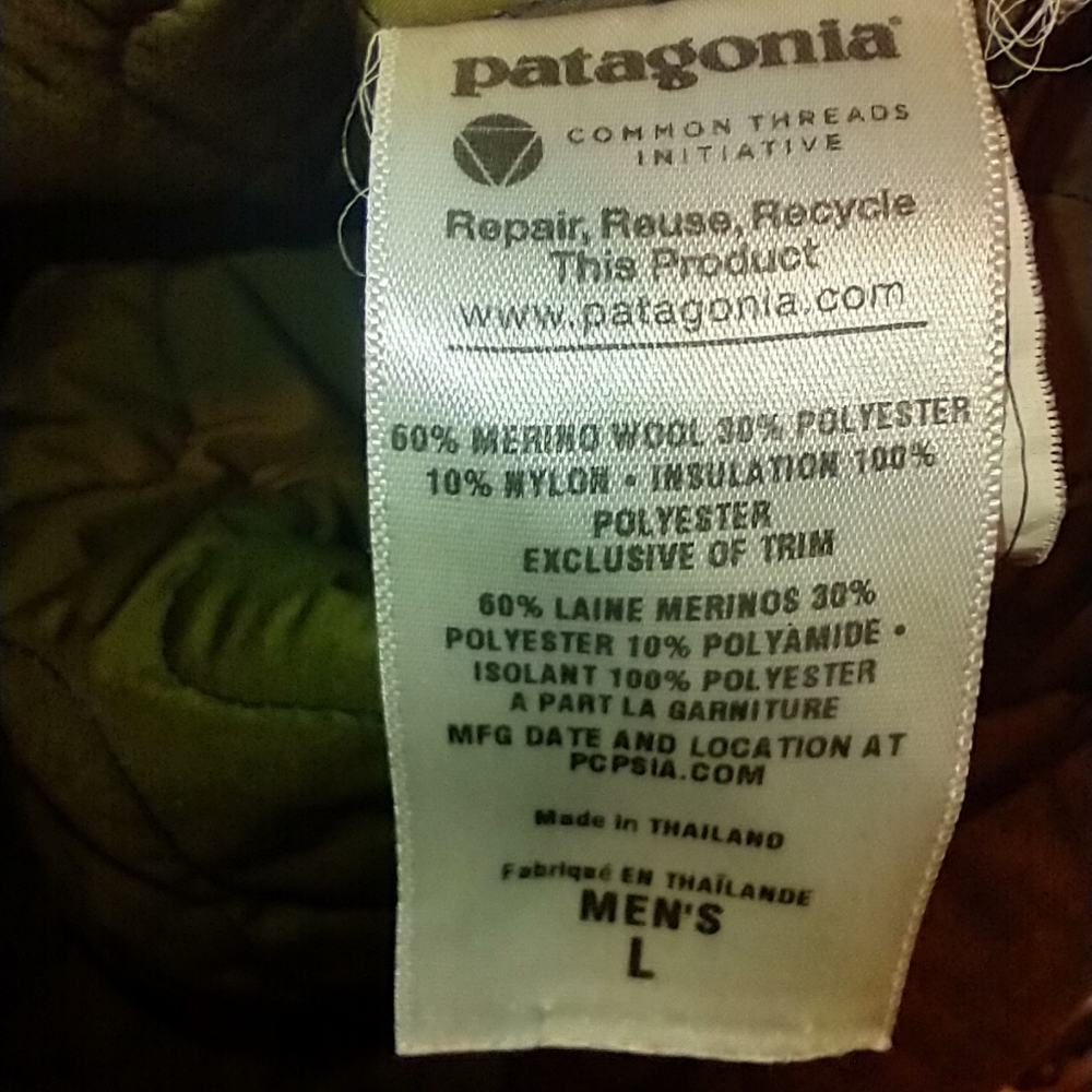 Patagonia Felted Green Merino Wool Blend Jacket Men's sz Large. - Picture 5 of 10